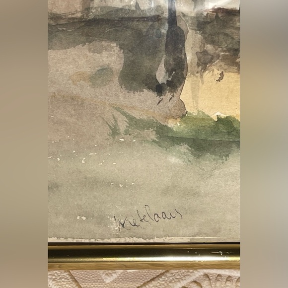 Country Cabin Original Water Colour. Artist Unknown. Gold tone pressure Frame - Picture 7 of 13